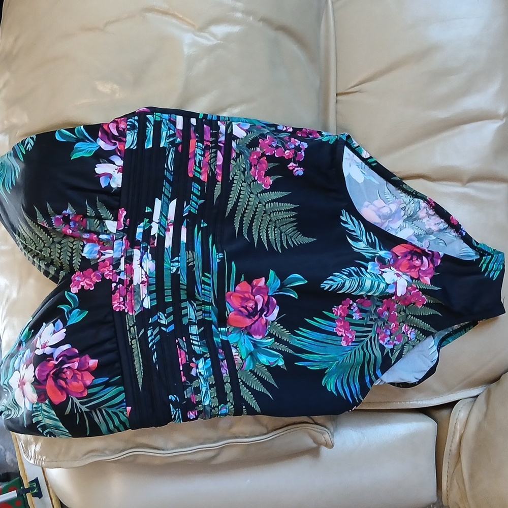 Aqua Green Floral NWT One Piece Swimsuit